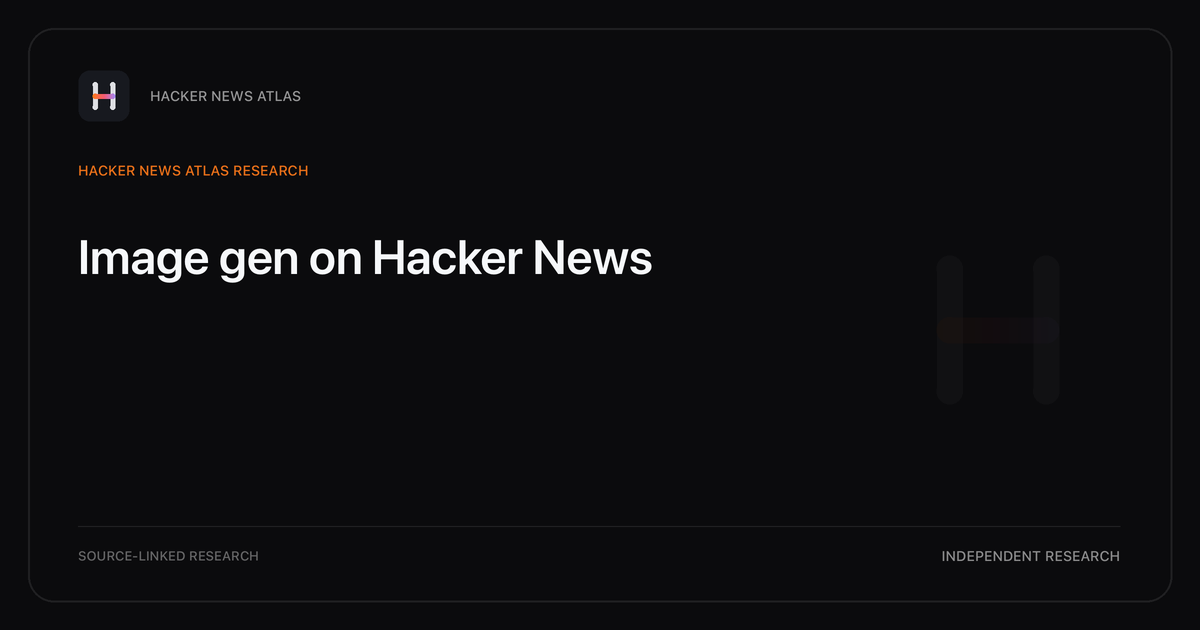 Visual guide to Image gen on Hacker News: How Image gen changed in Hacker News story titles from 2007 through 2026, with annual title share, peak year, sources, and coverage limits.