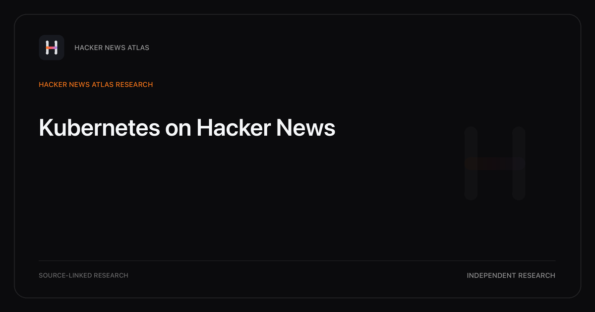 Visual guide to Kubernetes on Hacker News: How Kubernetes changed in Hacker News story titles from 2007 through 2026, with annual title share, peak year, sources, and coverage limits.