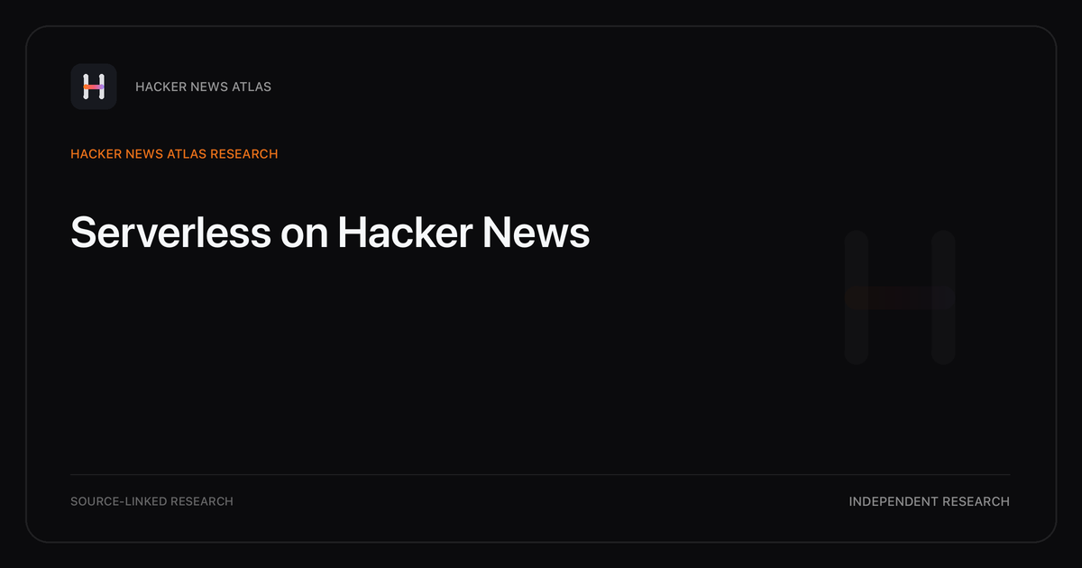 Visual guide to Serverless on Hacker News: How Serverless changed in Hacker News story titles from 2007 through 2026, with annual title share, peak year, sources, and coverage limits.